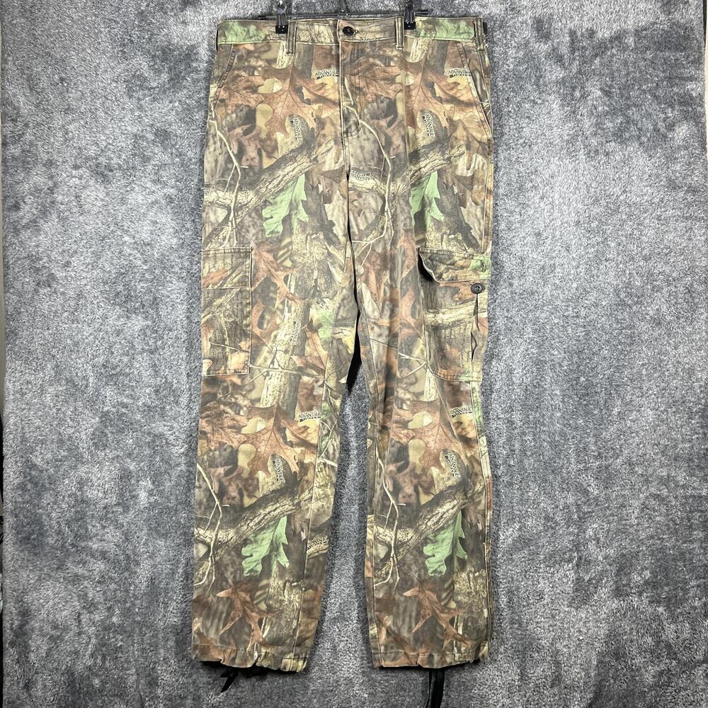 Whitewater Outdoors Pants Mens 36x32 Green Cargo Camouflage Canvas Pockets